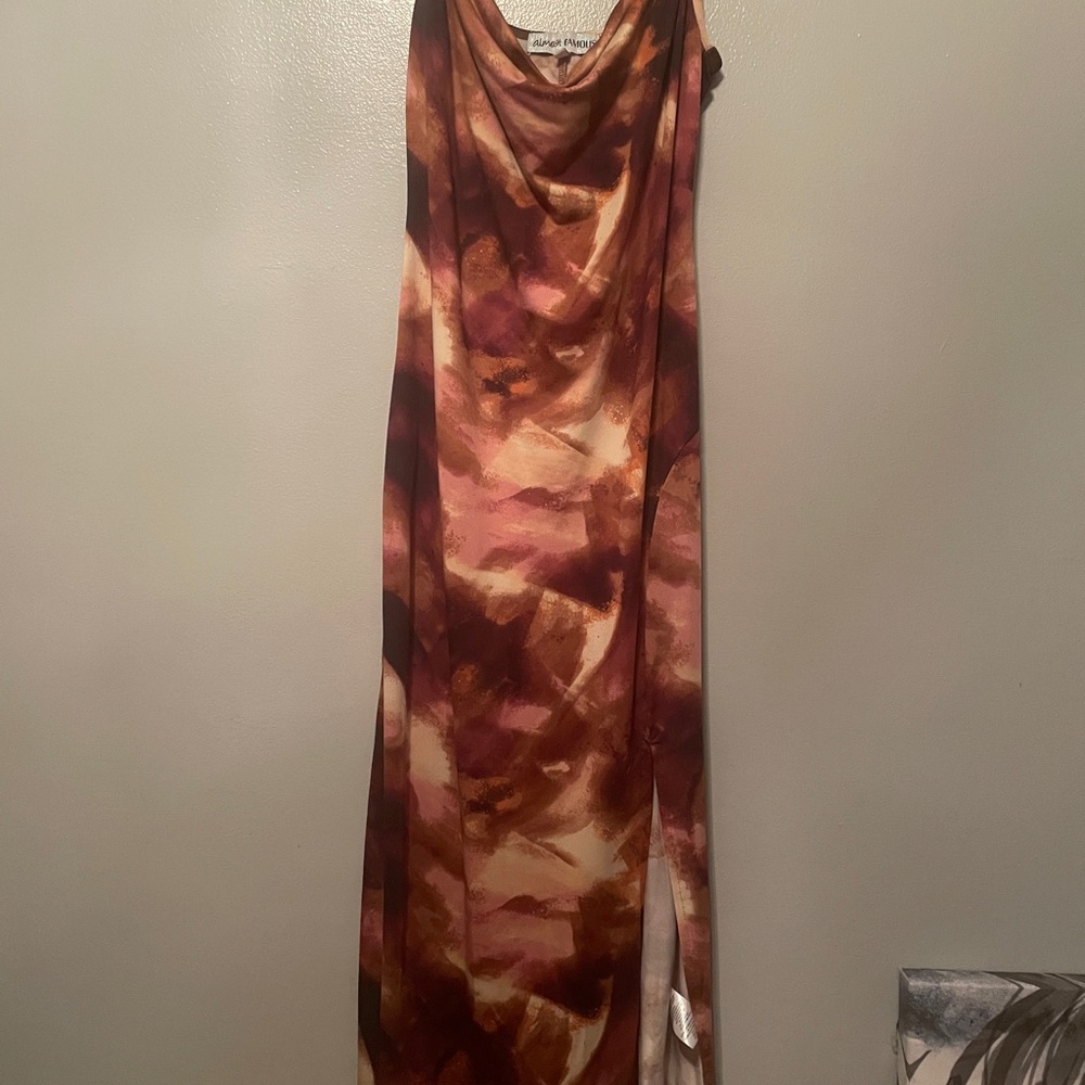 Almost Famous Brown Abstract Dress